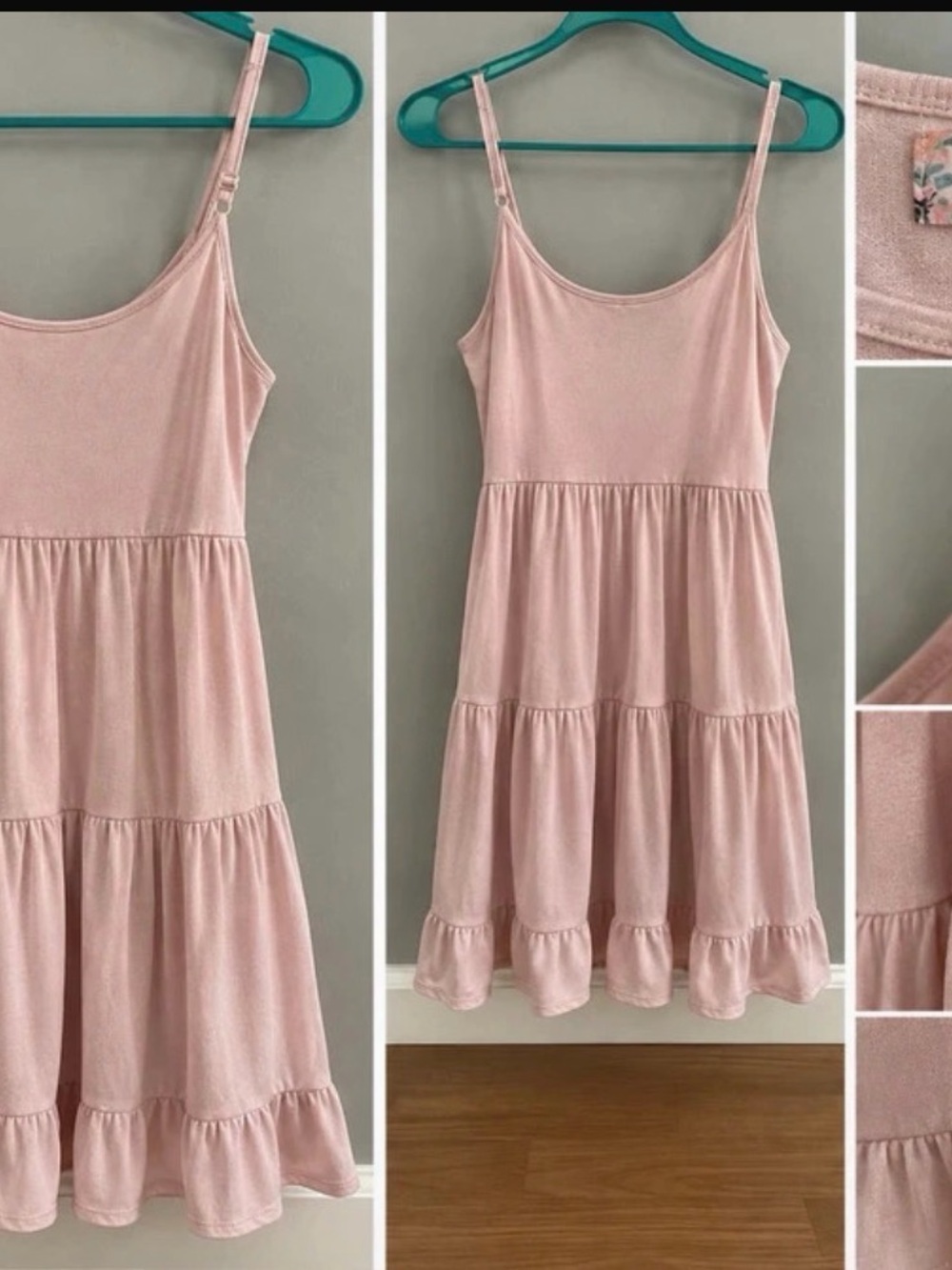 Pink Rose Blush Tiered Mini Dress - Light Pink